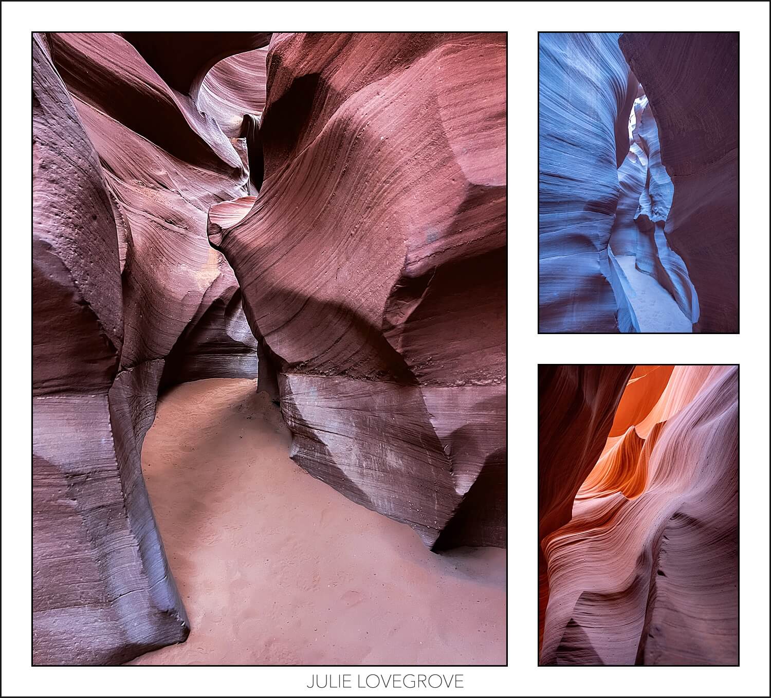 The sunlight entering lower Antelope Canyon gives the rocks interest.